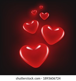 Valentine's day background with heart shape and light bokeh glowing on.