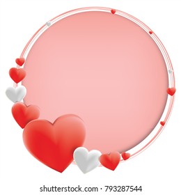 Valentine's day background with heart shape on pink background