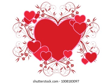 Valentines day background with Heart Shaped Balloons. Vector illustration