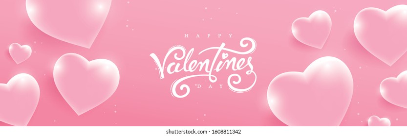Valentines day background with Heart Shaped glass. Vector illustration.banners.Wallpaper.flyers, invitation, posters, brochure, voucher discount.