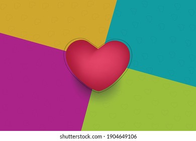 Valentines Day background with heart shaped balloons in the center. Vector illustration. Wallpaper.Flyers, Invitations, Posters, Brochures, Banners.