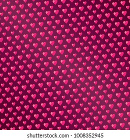 Valentines Day background. Heart shapes isolated on transparent background. Love concept. Vector template