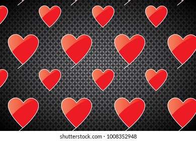 Valentines Day background. Heart shapes isolated on transparent background. Love concept. Vector template