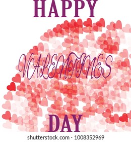 Valentines Day background. Heart shapes isolated on transparent background. Love concept. Vector template