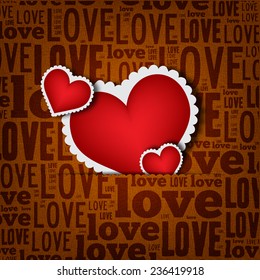 Valentine's Day background with heart shapes. Love poster (EPS10 Vector)