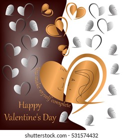 Valentine`s day background. Heart - a symbol for Valentine`s Day. Congratulations on the Valentine`s day. It can be used as design elements in your project.