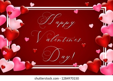 Valentines Day background with heart. Template for your Valentine's Day design. Vector illustration.