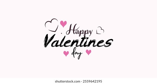 Valentines day background with heart and typography. Happy valentines day concept . happy valentines day text Vector Illustration