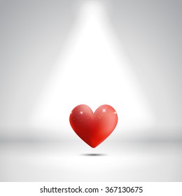 Antecedentes del Día de San Valentín con el corazón bajo la atención