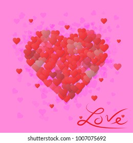 Valentines Day Background with Heart, Vector illustration EPS 10