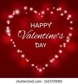 Valentine's Day background with  heart. Vector illustration. Banner or greeting card. Place for text. Romantic background.