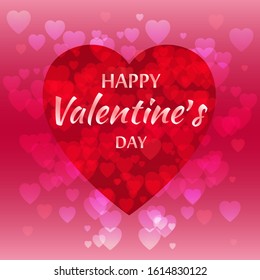 Valentine's Day background with  heart. Vector illustration. Banner or greeting card. Place for text. Romantic background.