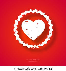 Valentine's Day Background with Heart. Vector Love Design.