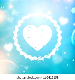 Valentine's Day Background with Heart. Vector Love Design. Blurred Soft Background.