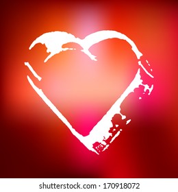 Valentine's Day Background with Heart. Vector Love Design. Blurred Soft Background. 