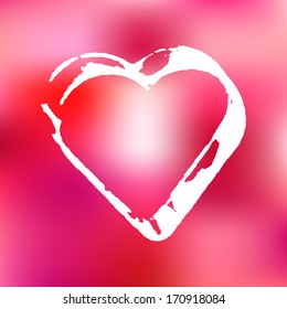 Valentine's Day Background with Heart. Vector Love Design. Blurred Soft Background. 