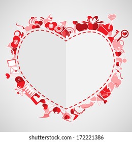 Valentine's Day background with heart. Vector illustration. The Heart Valentine's day,  Love icon.