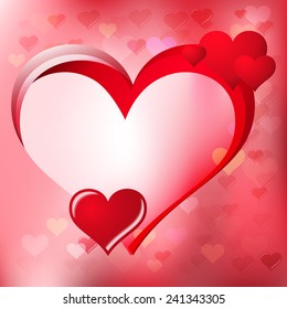 Valentines day background with heart, Vector illustration