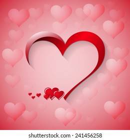 Valentines day background with heart, Vector illustration