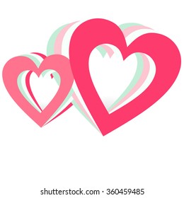 Valentine's Day background with heart. Vector illustration.