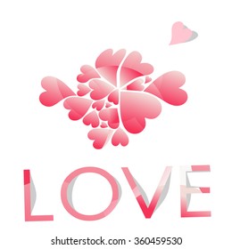 Valentine's Day background with heart. Vector illustration.