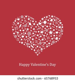 Valentine's Day Background With Heart, Vector Illustration