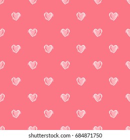 Valentines day background. Heart Vector Seamless pattern. Love and wedding,  design. Hand drawn doodle Hearts