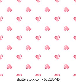 Valentines day background. Heart Vector Seamless pattern. Love and wedding, design. Hand drawn doodle Hearts