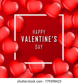 Valentines Day  background with heart and vector text Calligraphic Lettering for holiday design Wallpaper, flyers, invitation, posters, brochure, banners, gift card.