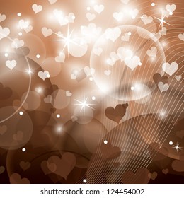 Valentine's day background with hearts.