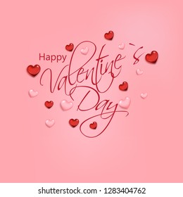 Valentines day background with hearts .