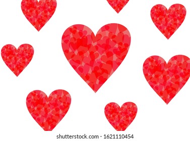 Valentines day background with hearts