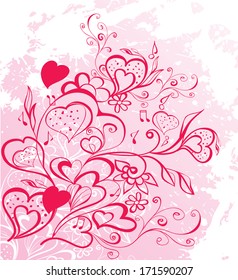 Valentine's day background with hearts 