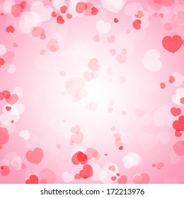 Valentine's Day Background with Hearts 
