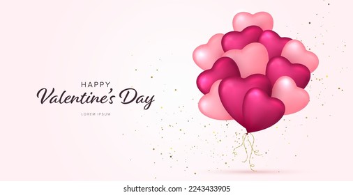 Valentines Day Background with Hearts.