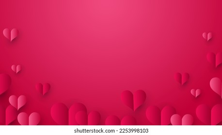 Valentine's Day background with hearts.