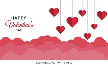 Antecedentes del Día de San Valentín con corazones	