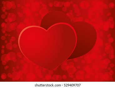 Valentines Day background with hearts.