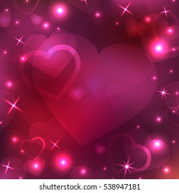 Valentines Day Background with hearts 