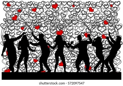 Valentine's day background with hearts