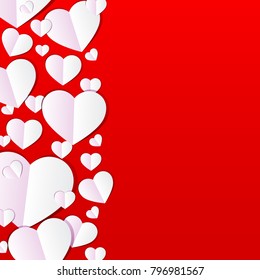 Valentine's day background with hearts.