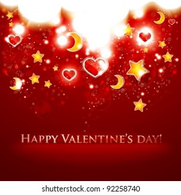 Valentine`s Day background with hearts