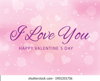 Valentines Day Background With Hearts, Abstract Signs, Typography of Happy valentine's Day Text. Wallpaper, Banners, Invitation, Posters, Brochure, Flyer,. Vector - Illustration. 
