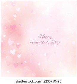 Valentine's Day background with hearts and bokeh