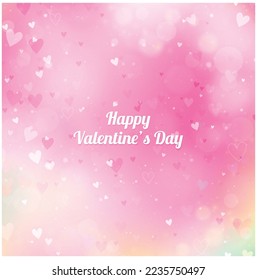 Valentine's Day background with hearts and bokeh