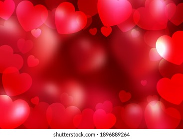 Valentine's Day background with hearts border