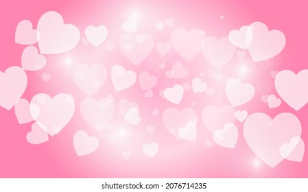 Antecedentes de San Valentín con corazones. Fondo de bokeh decorativo y romántico.Luces abstractas de bokeh con ilustración de fondo de luz suave, luces desenfocadas - eps10