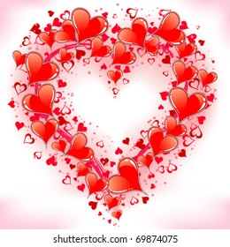 Valentines Day background with Hearts, element for design, vector illustration