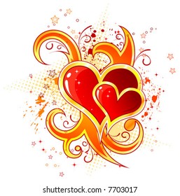 Valentines Day background with Hearts, element for design, vector illustration