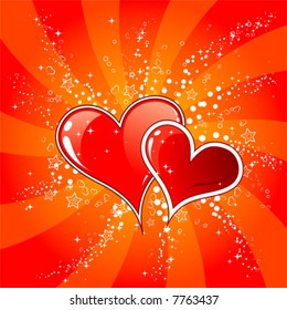 Valentines Day background with Hearts, element for design, vector illustration
